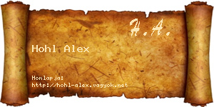 Hohl Alex névjegykártya