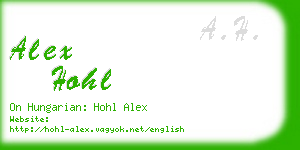 alex hohl business card